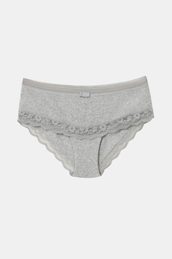 Buy Marks & Spencer Low Rise Three-Fourth Coverage Hipster Panty - Grey Marl